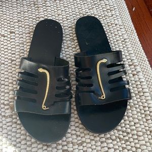 Ancient Greek Sandals with leather and gold snake size 39